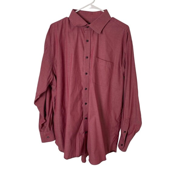 Nordstrom Men's Shop Button Down Shirt 17.5 35 Traditional Fit Non Iron Red - Picture 1 of 14